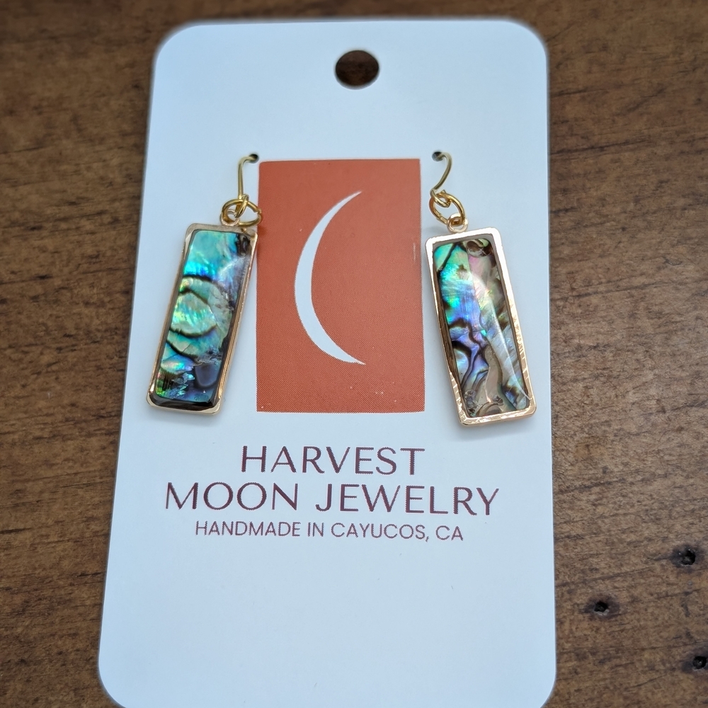 Harvest Moon Abalone Gold Earrings